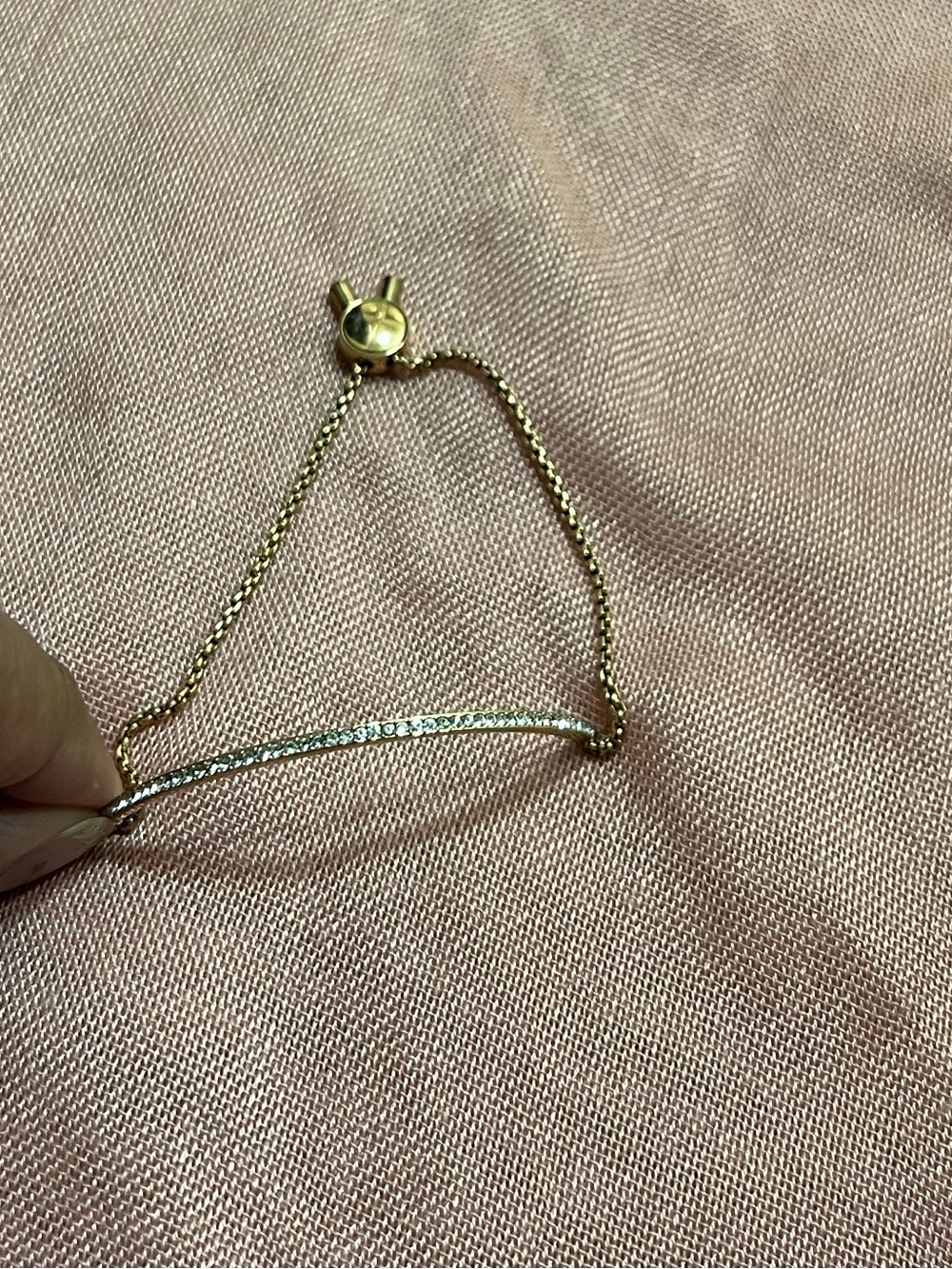 Michael Kors Gold-Tone Chain Bracelet with Pave Bar